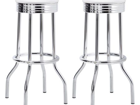 Theodore White Swivel Bar Stool Discount