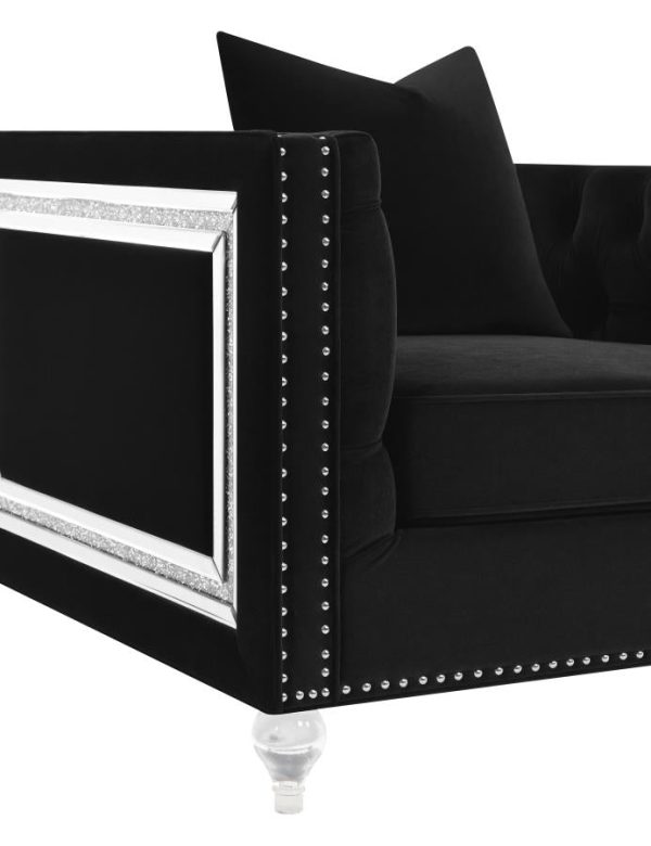 Delilah Black 3 Pc Sofa Set Online now