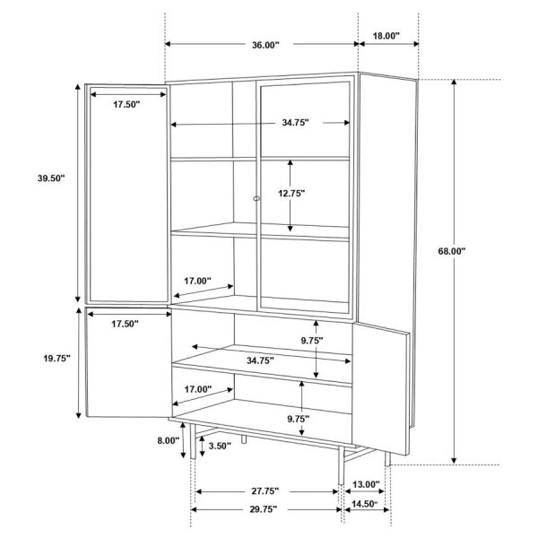 Santiago Black Tall Accent Cabinet For Discount