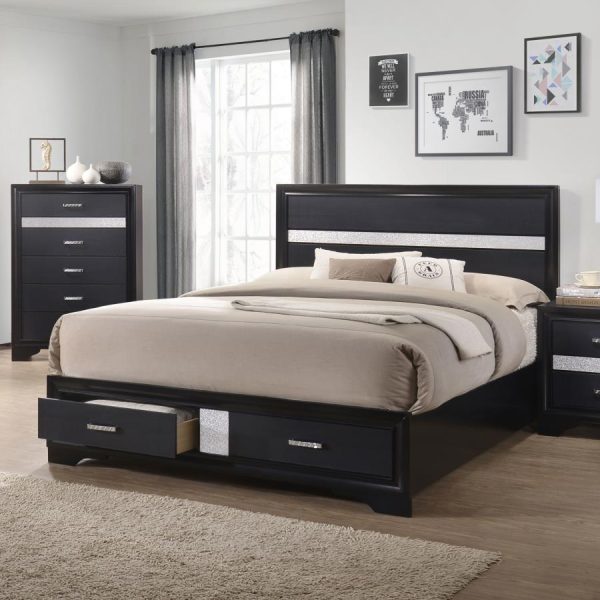 Miranda Black Eastern King Storage Bed For Cheap