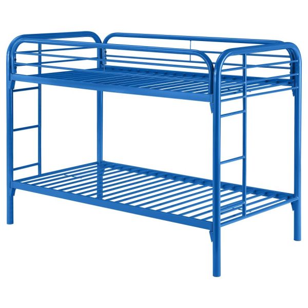 Morgan Blue Twin   Twin Bunk Bed Supply