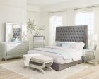 Camille Silver Eastern King Bed 4 Pc Set For Discount