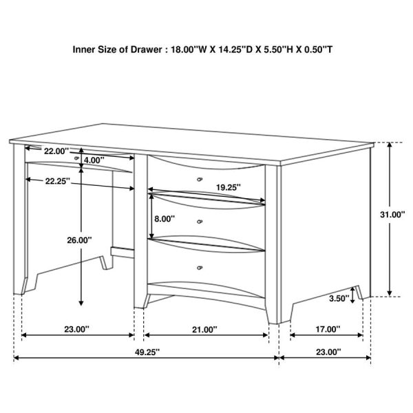 Phoenix Brown Computer Desk Sale