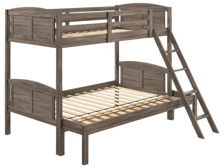 Flynn Brown Twin   Full Bunk Bed Cheap