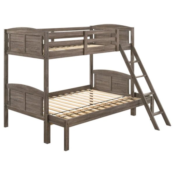 Flynn Brown Twin   Full Bunk Bed Cheap