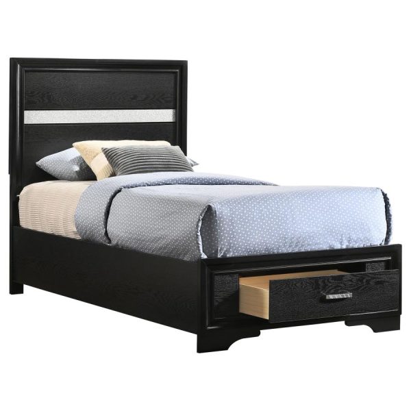 Miranda Black Twin Storage Bed Discount