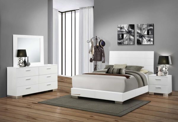 Felicity White California King Bed 4 Pc Set Online Hot Sale