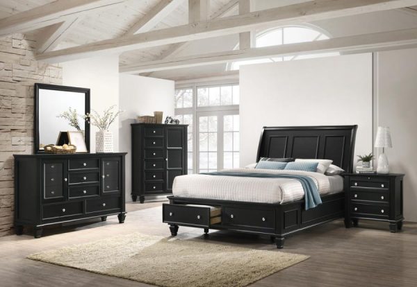 Sandy Beach Black California King Bed 5 Pc Set Online now