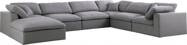 Serene Linen Deluxe Modular Down Filled Cloud-Like Comfort Overstuffed Reversible Sectional Cheap