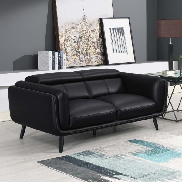 Shania Black Loveseat Fashion