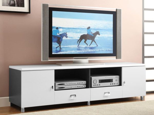 Burkett White 71  Tv Stand For Cheap