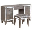 Leighton Silver Vanity Table & Stool Cheap