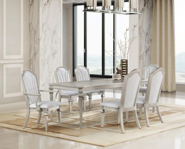 Evangeline Silver 7 Pc Dining Set Fashion