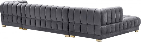 Gwen Velvet 3pc. Sectional Sale