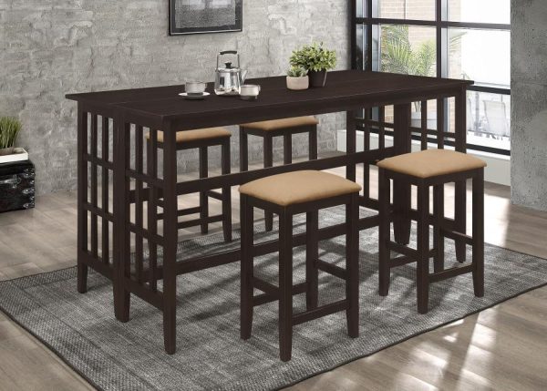 Gabriel Brown 5 Pc Counter Height Dining Set For Discount