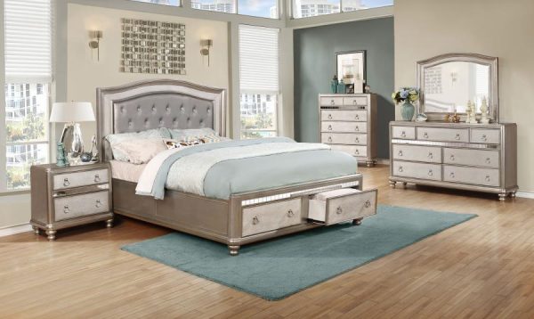 Bling Game Silver Eastern King Storage Bed For Discount