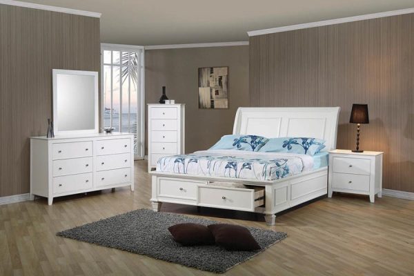 Selena Ivory Full Storage Bed For Cheap