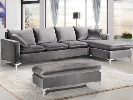 Naomi Velvet Reversible Sectional Discount