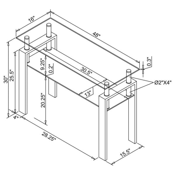 Dyer White Sofa Table For Cheap