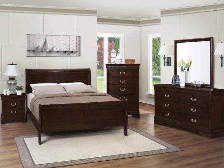 Louis Philippe Brown Queen Bed 5 Pc Set For Cheap