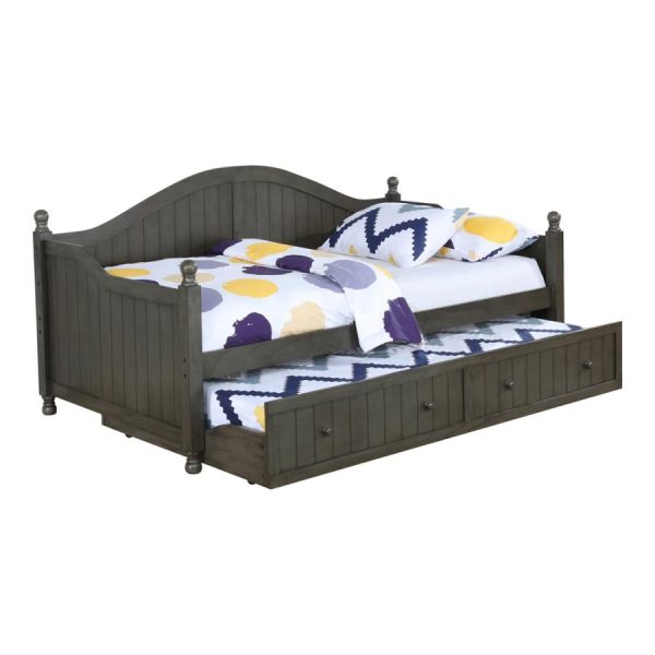 Julie Ann Grey Twin Daybed W  Trundle Supply