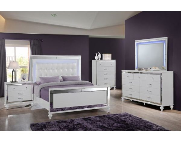 New Classic Valentino Bedroom Set-White For Discount