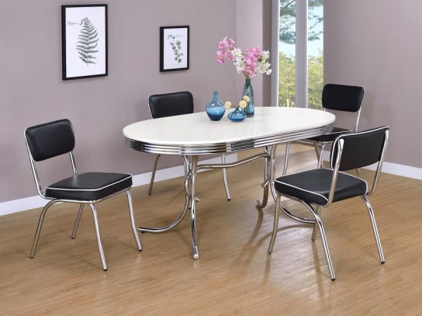 Retro Black 5 Pc Dining Set Online