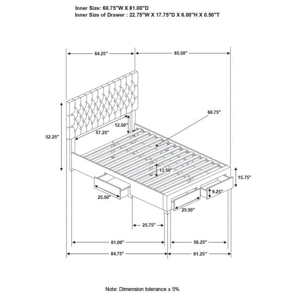 Soledad Grey Queen Storage Bed Online now