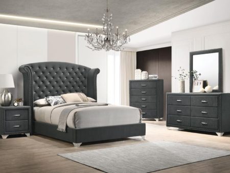 Melody Grey California King Bed 4 Pc Set Online Sale