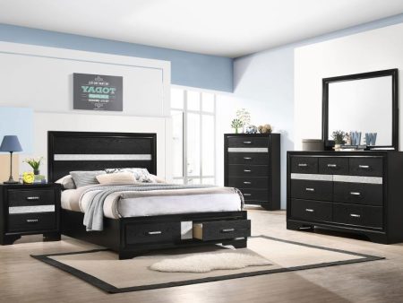 Miranda Black Full Bed 4 Pc Set For Discount