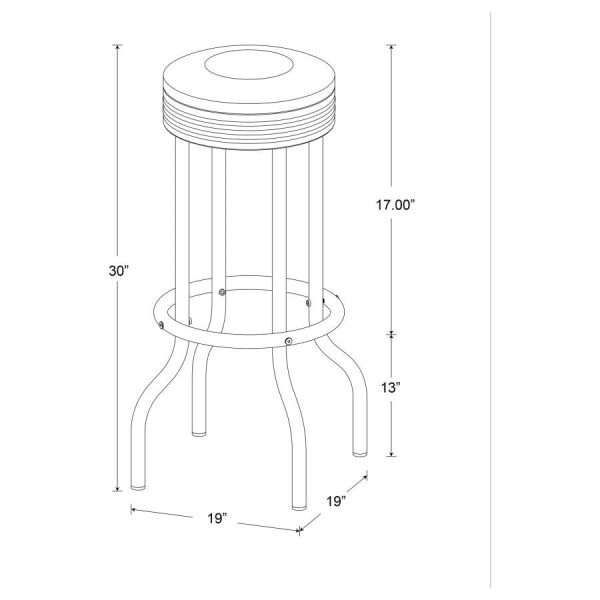 Theodore Red Swivel Bar Stool Fashion