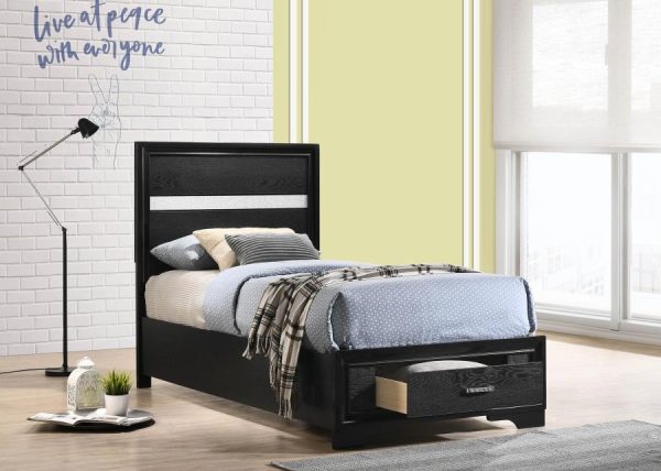 Miranda Black Twin Storage Bed Discount