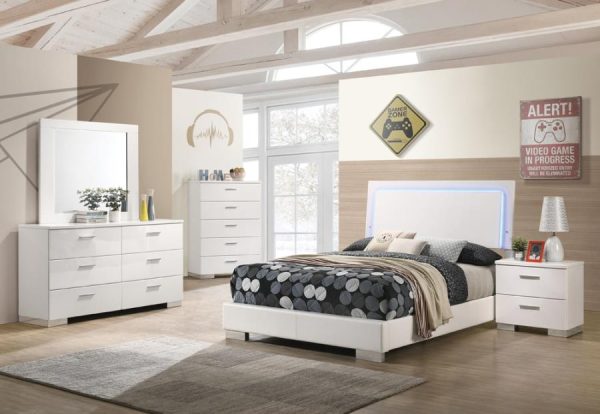 Felicity White Full Bed 4 Pc Set Supply