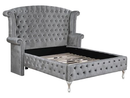 Deanna Grey Eastern King Bed Online Hot Sale