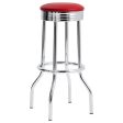 Theodore Red Swivel Bar Stool Fashion