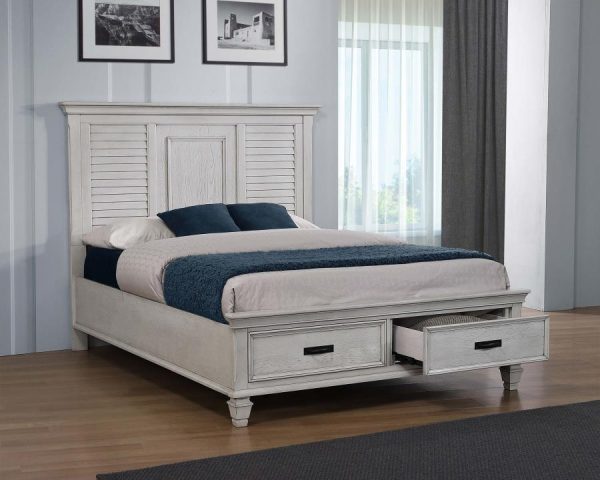 Franco Ivory California King Storage Bed Fashion