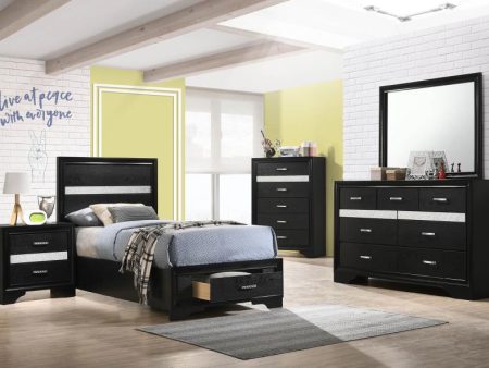 Miranda Black Twin Bed 3 Pc Set For Discount