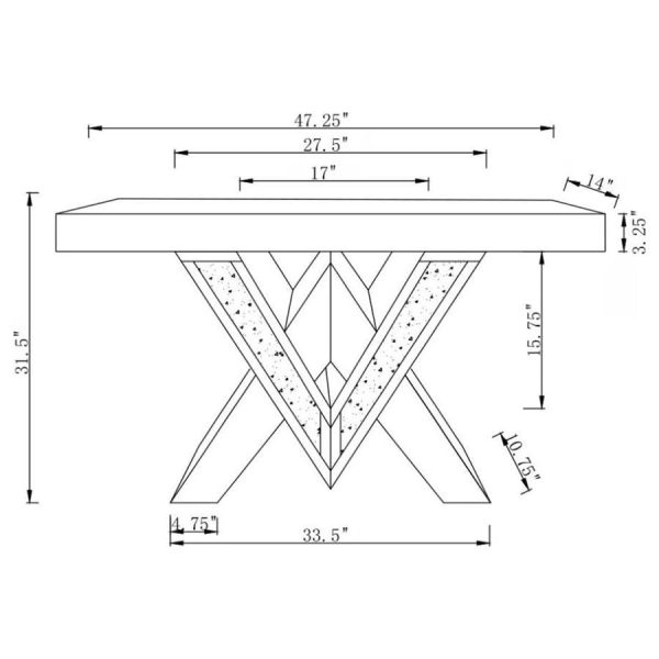 Taffeta Silver Sofa Table on Sale