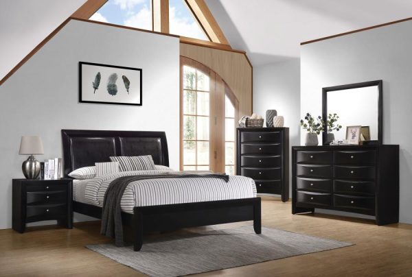 Briana Black California King Bed 4 Pc Set Cheap