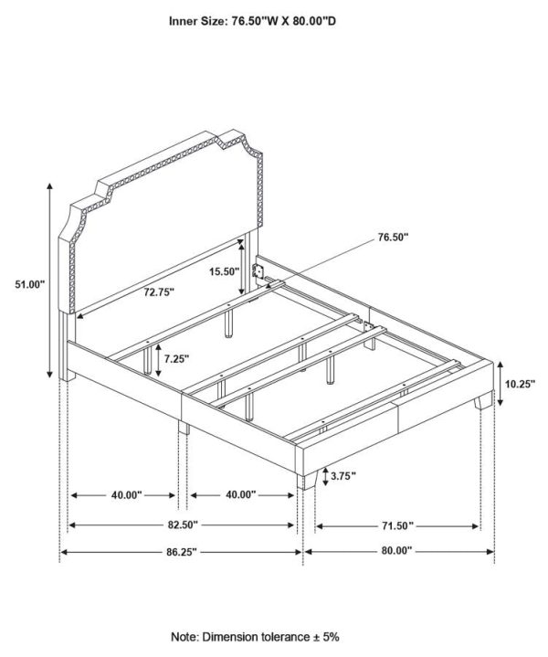 Tamarac Grey Eastern King Bed Supply