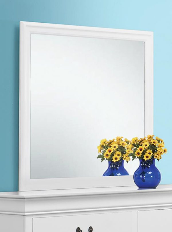 Louis Philippe White Dresser Mirror Online Hot Sale