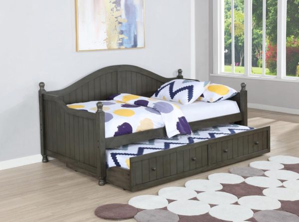 Julie Ann Grey Twin Daybed W  Trundle Supply