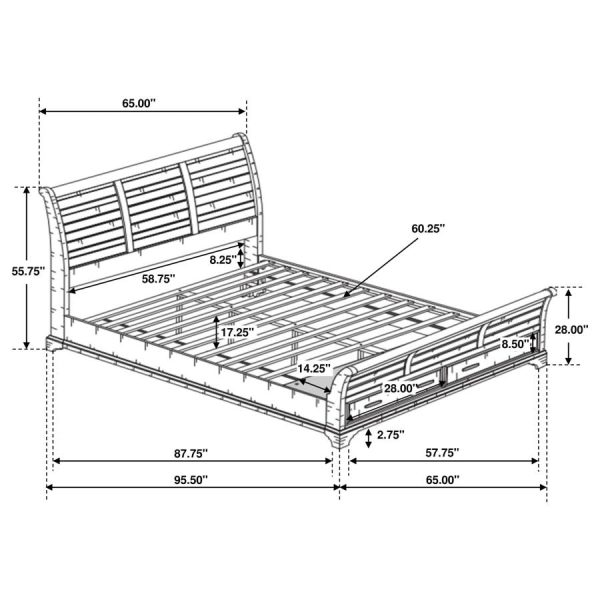 Elk Grove Brown Queen Storage Bed Fashion