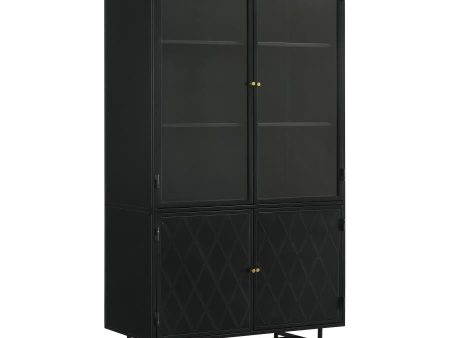 Santiago Black Tall Accent Cabinet For Discount