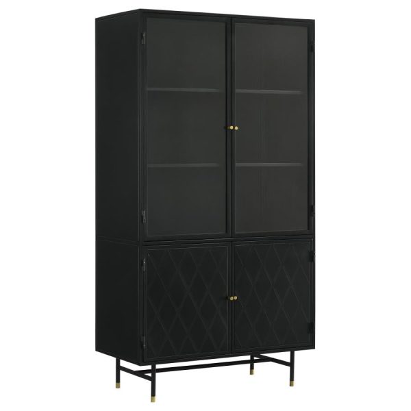 Santiago Black Tall Accent Cabinet For Discount