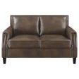 Leaton Brown Loveseat Online Hot Sale