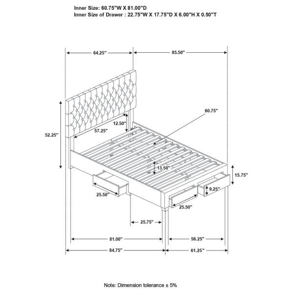 Soledad Grey Queen Storage Bed Cheap