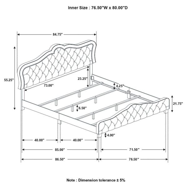 Bella Grey Eastern King Bed Online