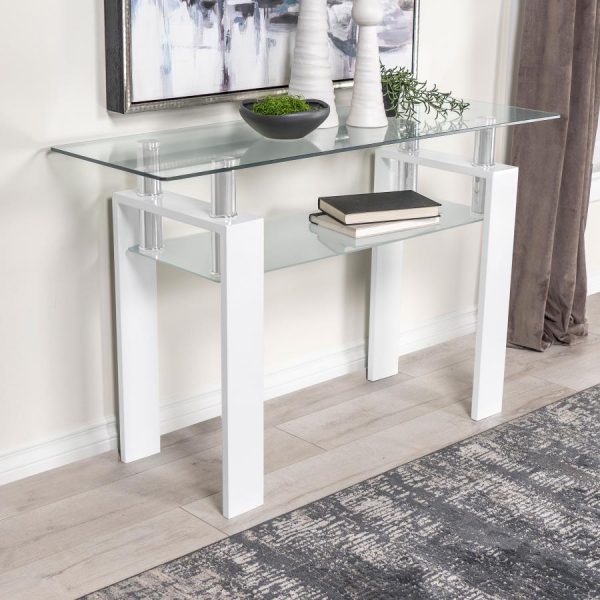 Dyer White Sofa Table For Cheap