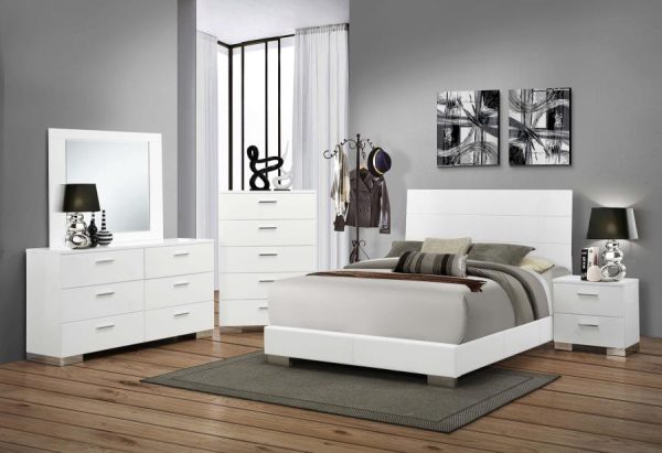 Felicity White Queen Bed 5 Pc Set Online